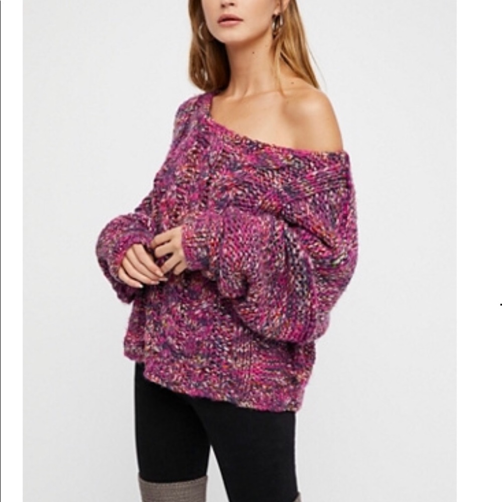 Free People SOLD Bon Bon Cable Pullover Sweater